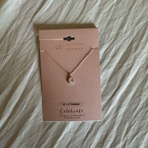 LC Lauren Conrad Rose Gold Teardrop Necklace